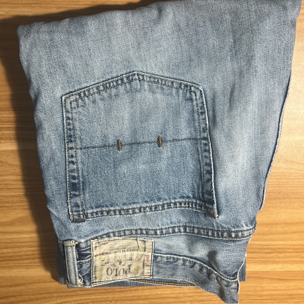 Vintage Polo by Ralph Lauren Relaxed Blue Jeans with Distressed Vintage Wash - Picture 7 of 7